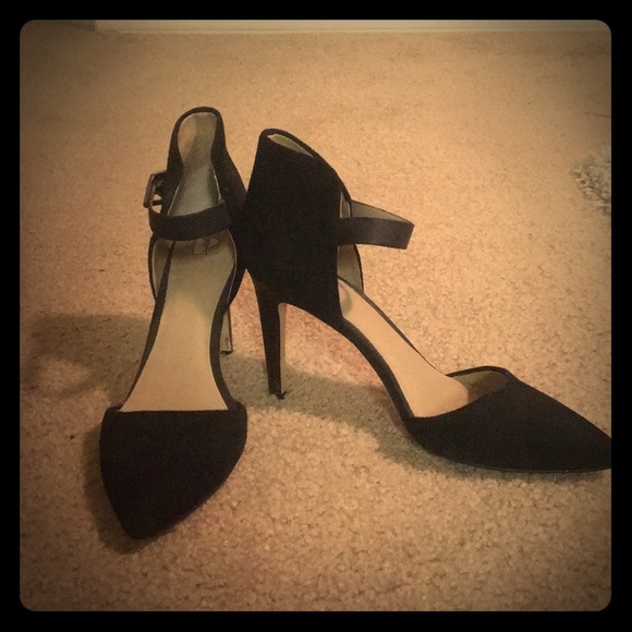 bp Shoes Black Suede Heels Poshmark